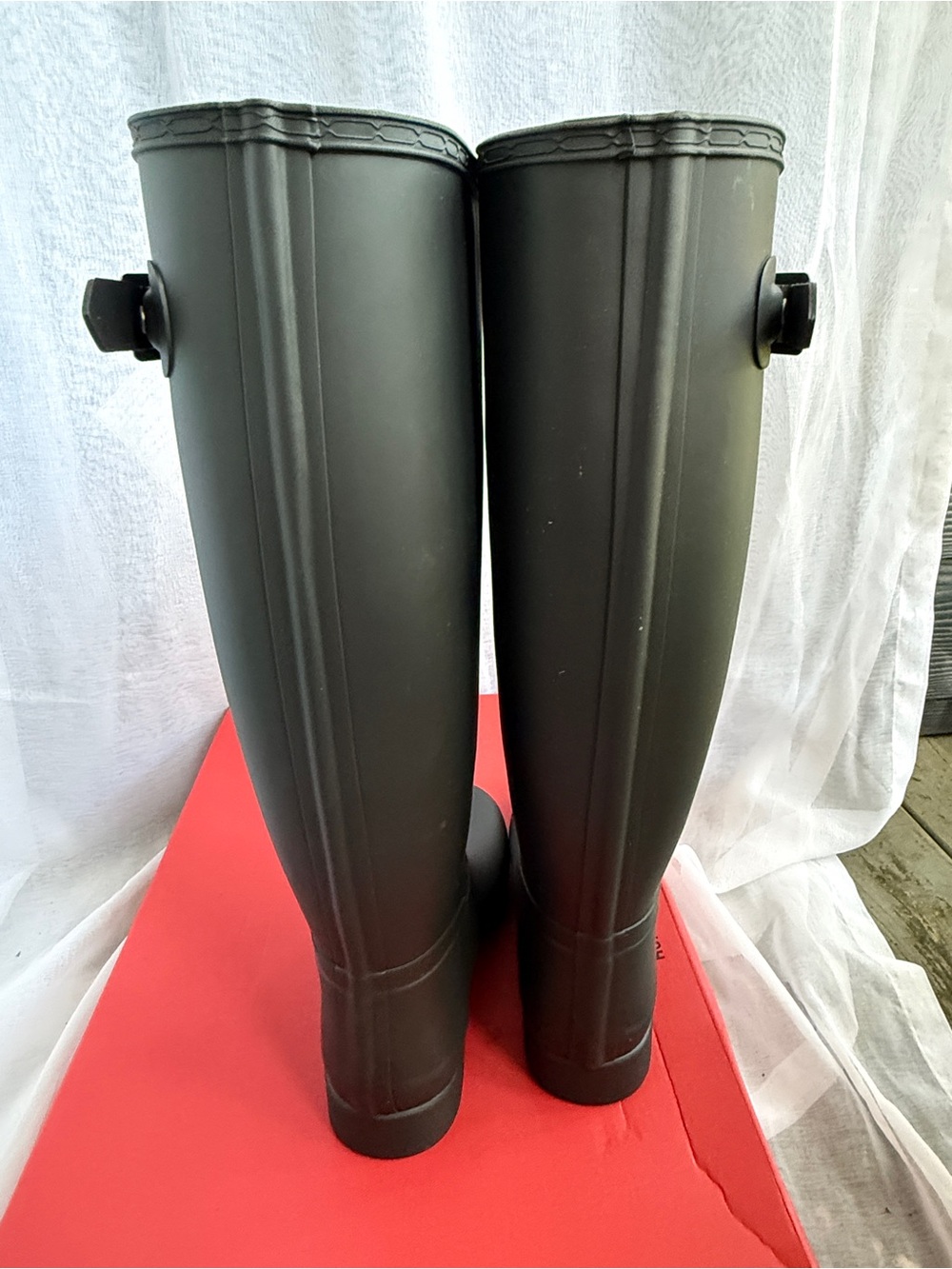 New! HUNTER Women’s Refined Tall Rain Boots | US 8 | UK 6 | EU 39 🖤☔️NEW! - Picture 6 of 10
